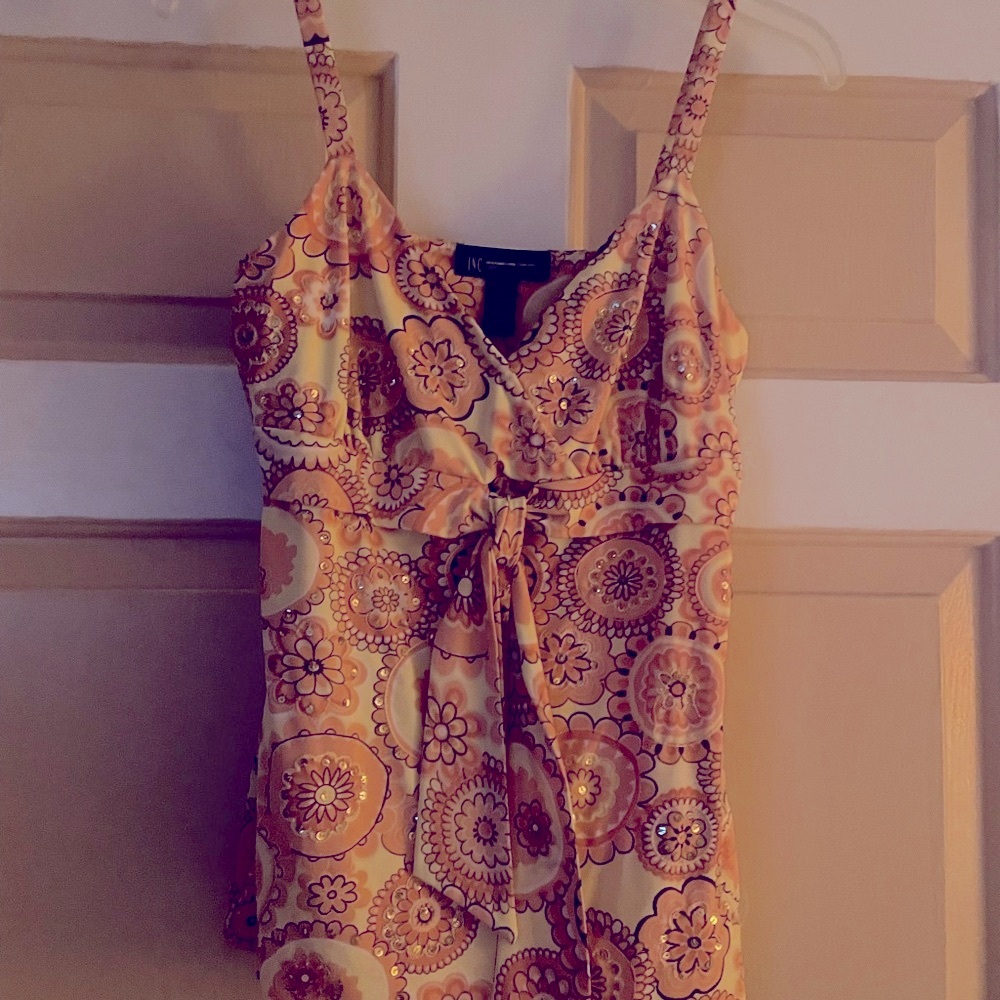 INC International Concepts Floral Camisole in Orange and Yellow